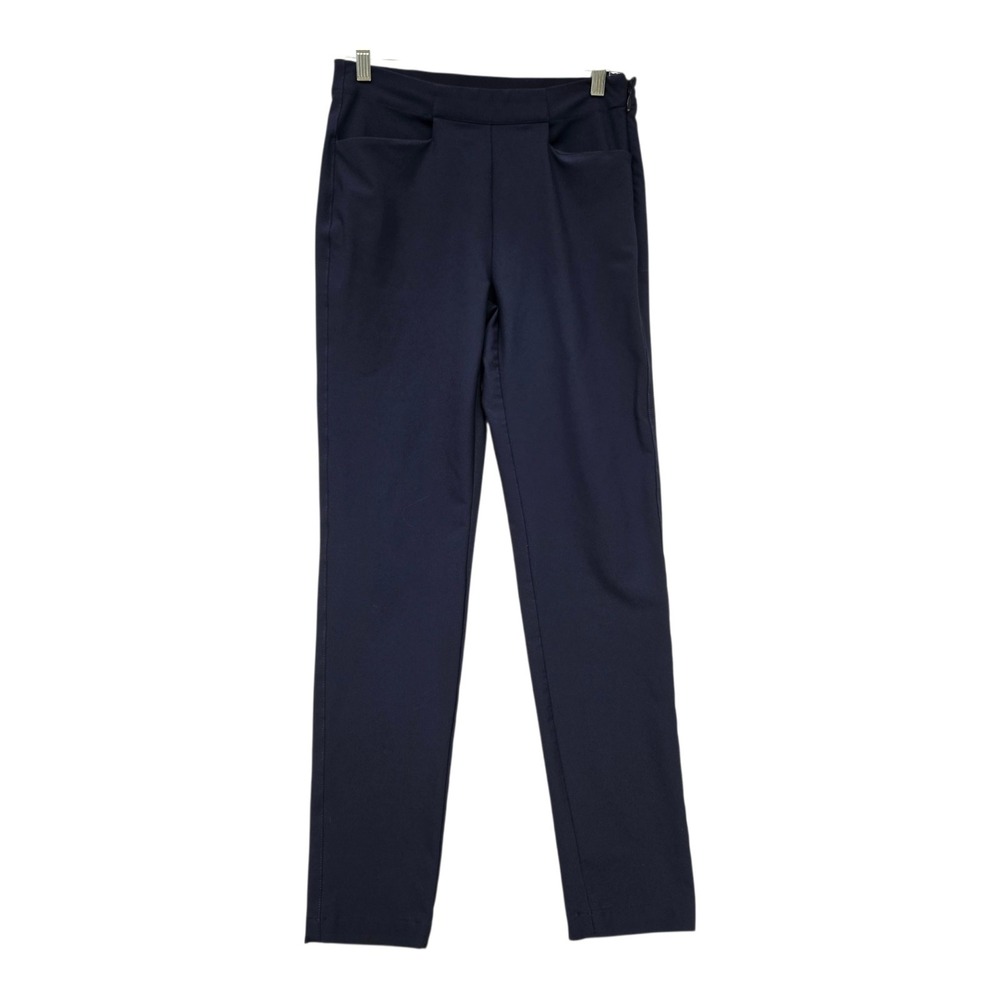 Dunning Women's Navy Blue Golf Pants Slim Straight Stretch Size S Preppy Active - Picture 2 of 12